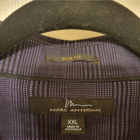 Marc Anthony slim fit purple/black collard button-down - Picture 7 of 9
